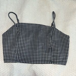 Houndstooth, corset style tank top